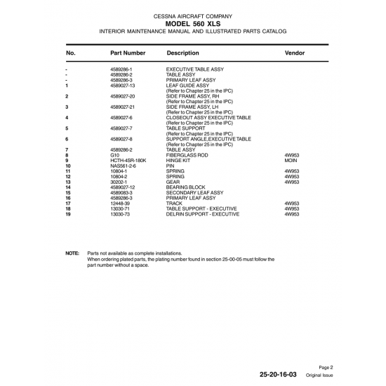 13030-73 — Aviation Part for Cessna 560