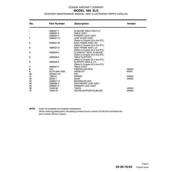 13030-79 — Aviation Part for Cessna 560