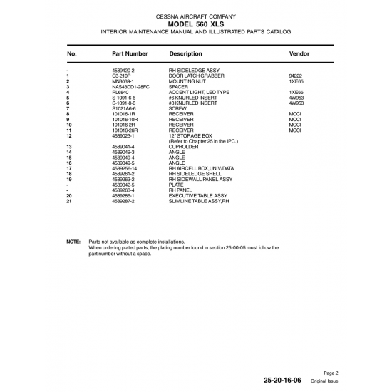 101016-26R — Aviation Part for Cessna 560
