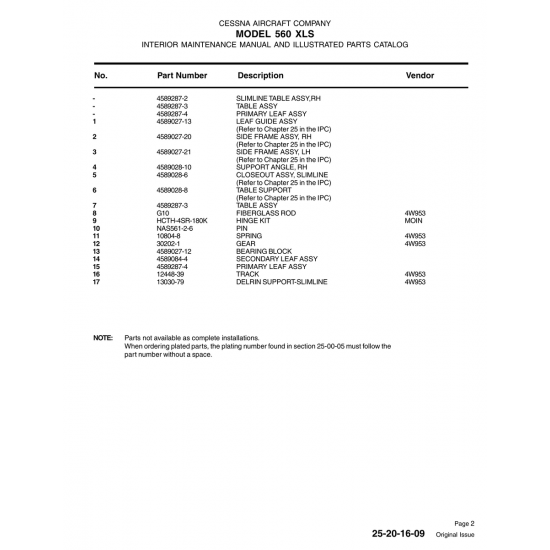 Aviation Part 4589028-10 for Cessna 560 Aircraft Aviation Part 4589028-10 for Cessna 560 Aircraft