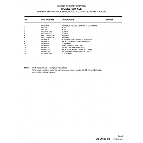 Aviation Part 9919041-28 for Cessna 560 Aircraft Aviation Part 9919041-28 for Cessna 560 Aircraft