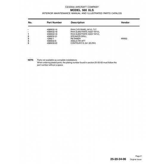 Aviation Part 4589032-16 for Cessna 560 Aircraft Aviation Part 4589032-16 for Cessna 560 Aircraft