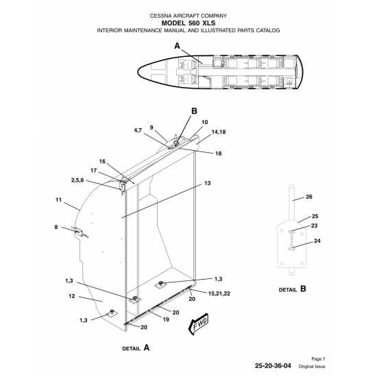 Original Issue 25-20-36-04 for Cessna 560 Aircraft Original Issue 25-20-36-04 for Cessna 560 Aircraft