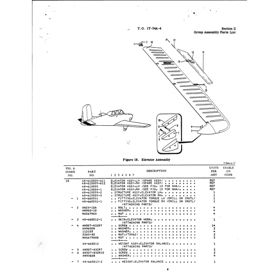 Aviation Part 45-660013-2 for Beech T34 Mentor Aircraft