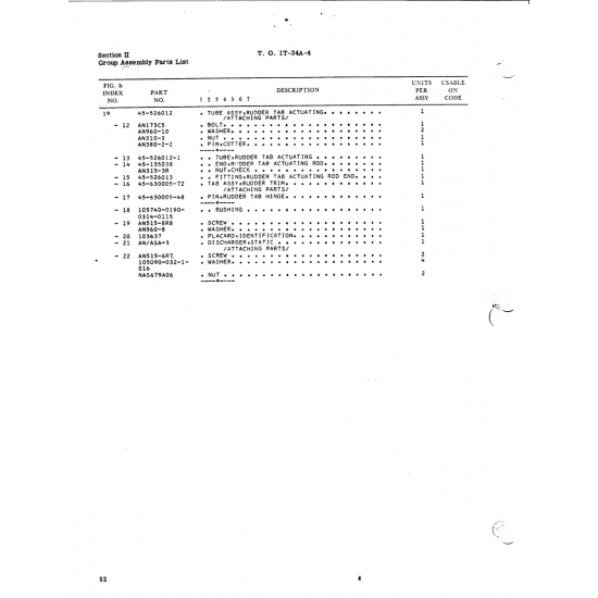 Aviation Part 45-526012-1 for Beech T34 Mentor Aircraft