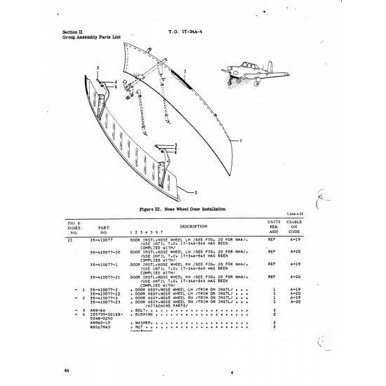 Aviation Part 35-410077-3 for Beech T34 Mentor Aircraft Aviation Part 35-410077-3 for Beech T34 Mentor Aircraft