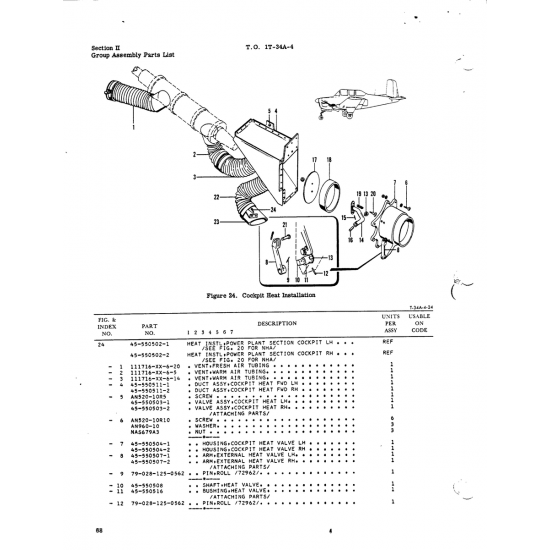Aviation Part 45-550511-1 for Beech T34 Mentor Aircraft
