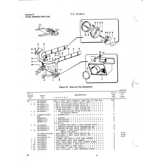 Aviation Part T-34A-4-25 for Beech T34 Mentor Aircraft Aviation Part T-34A-4-25 for Beech T34 Mentor Aircraft