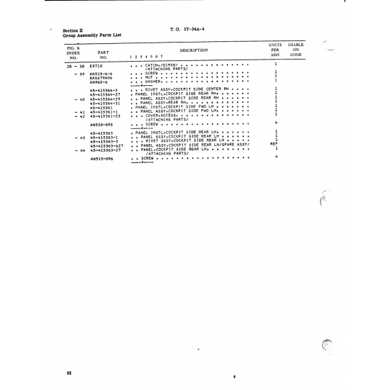 Aviation Part 45-415364-31 for Beech T34 Mentor Aircraft Aviation Part 45-415364-31 for Beech T34 Mentor Aircraft