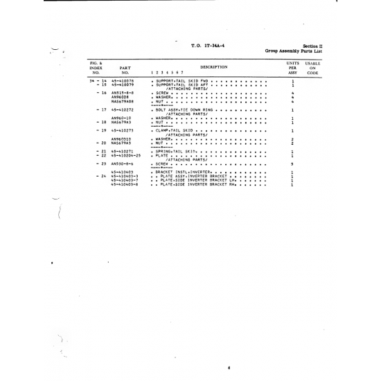 Aviation Part 45-410403-3 for Beech T34 Mentor Aircraft Aviation Part 45-410403-3 for Beech T34 Mentor Aircraft