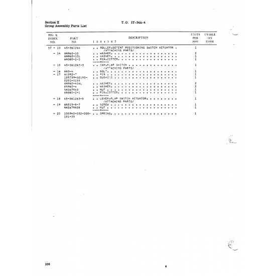 Aviation Part 45-361263-5 for Beech T34 Mentor Aircraft Aviation Part 45-361263-5 for Beech T34 Mentor Aircraft