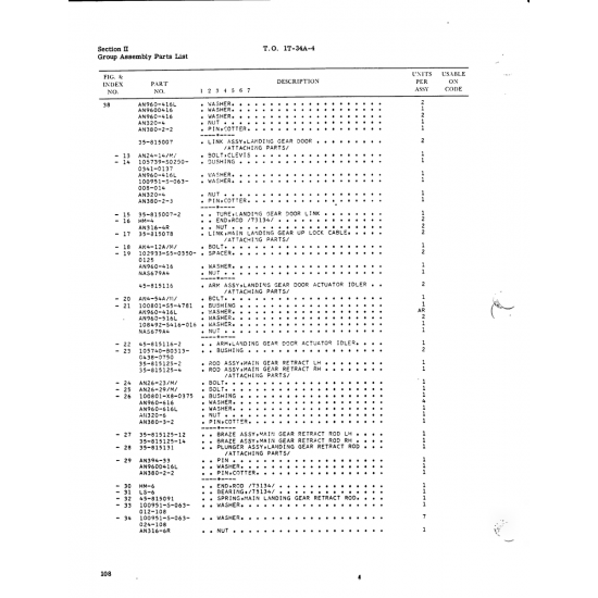 Aviation Part 100801-X8-0375 for Beech T34 Mentor Aircraft