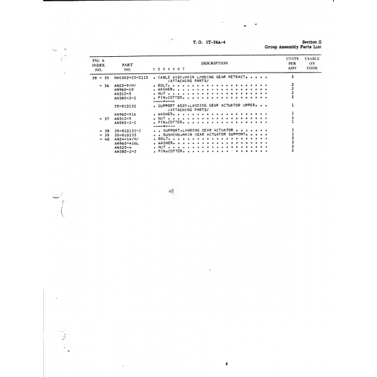Aviation Part 35-810132-2 for Beech T34 Mentor Aircraft