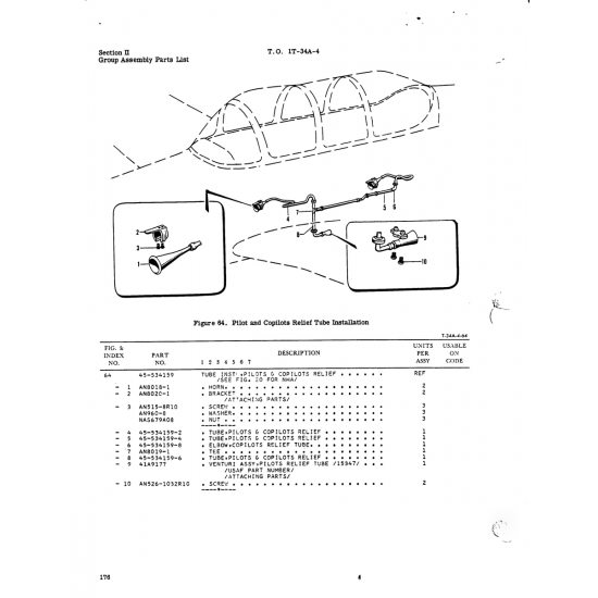 Aviation Part 45-534159-6 for Beech T34 Mentor Aircraft Aviation Part 45-534159-6 for Beech T34 Mentor Aircraft