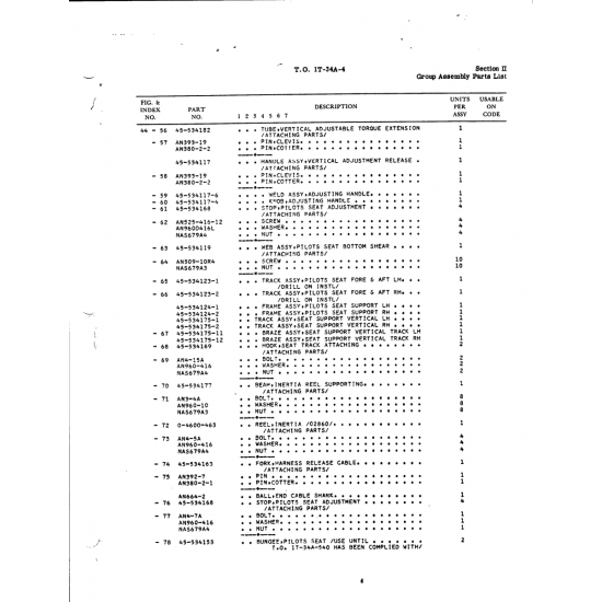 Aviation Part 45-534175-1 for Beech T34 Mentor Aircraft Aviation Part 45-534175-1 for Beech T34 Mentor Aircraft