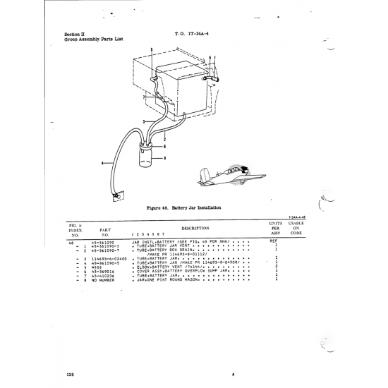 Aviation Part 45-361090-7 for Beech T34 Mentor Aircraft Aviation Part 45-361090-7 for Beech T34 Mentor Aircraft