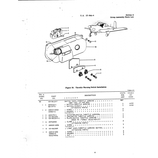 Aircraft Bolt AN3170-1 — BEECH T34 MENTOR AN3170-1 — Aircraft Bolt for BEECH T34 MENTOR
