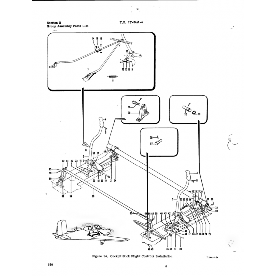 Aviation Part T-34A-4-54 for Beech T34 Mentor Aircraft Aviation Part T-34A-4-54 for Beech T34 Mentor Aircraft