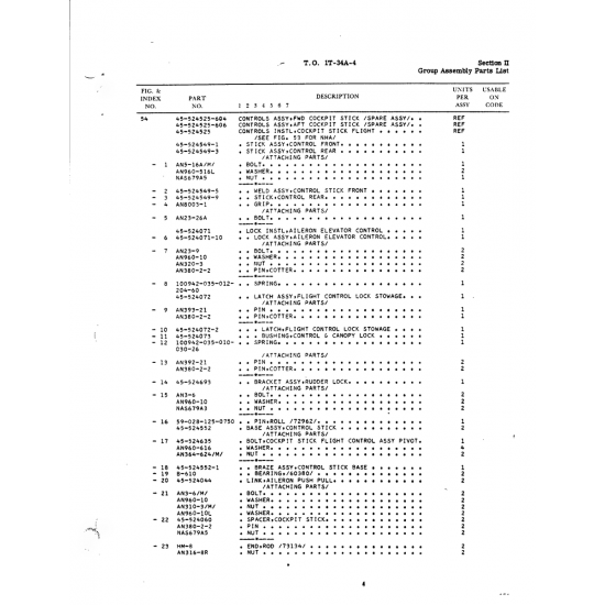 Aviation Part B-610 for Beech T34 Mentor Aircraft Aviation Part B-610 for Beech T34 Mentor Aircraft