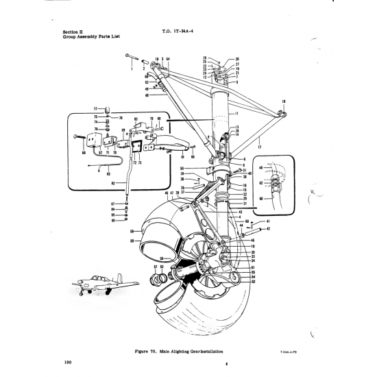 Aviation Part T-34A-4-70 for Beech T34 Mentor Aircraft