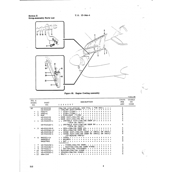 Aviation Part 452910102 for Beech T34 Mentor Aircraft Aviation Part 452910102 for Beech T34 Mentor Aircraft