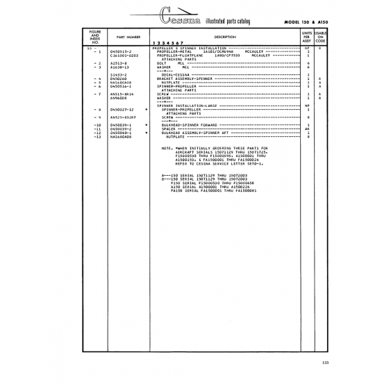 Aviation Part A2513-8 for Cessna 150 Aircraft Aviation Part A2513-8 for Cessna 150 Aircraft