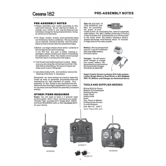 Aviation Part ACE8305 for Cessna 182 Skylane Aircraft Aviation Part ACE8305 for Cessna 182 Skylane Aircraft