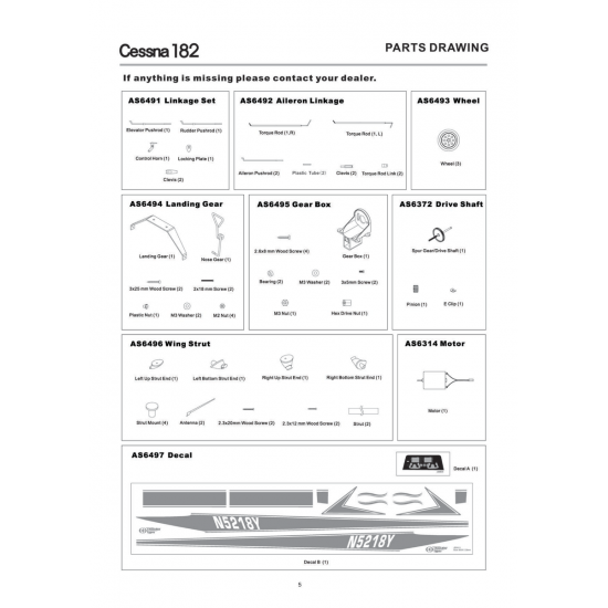 AS6494 — Landing Gear for Cessna 182 Skylane