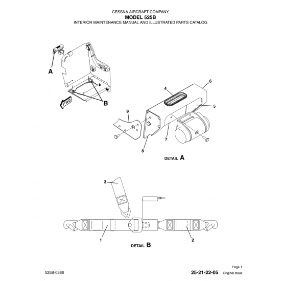 Original Issue 25-21-22-05 for Cessna 525B Aircraft