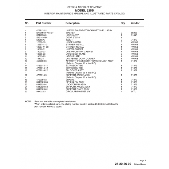 Aviation Part 13172-1 for Cessna 525B Aircraft Aviation Part 13172-1 for Cessna 525B Aircraft