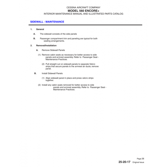 Original Issue 25-20-17 for Cessna 560 Aircraft Original Issue 25-20-17 for Cessna 560 Aircraft