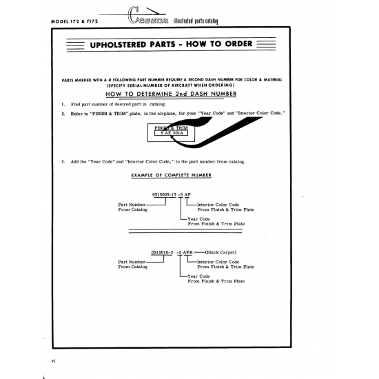 0515016-3 — 5 Afb ——{Black Carpet) for Cessna 172 Skyhawk