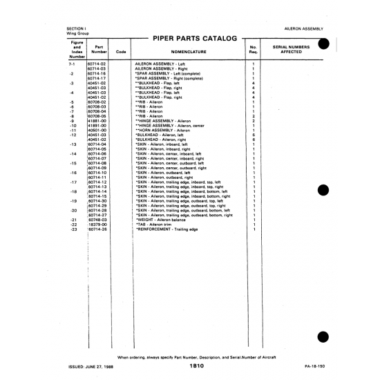 Aviation Part j60714-09 for Piper PA-18-150 Aircraft Aviation Part j60714-09 for Piper PA-18-150 Aircraft