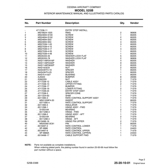 Clevis Pin MS20392 for Cessna 525B Aircraft