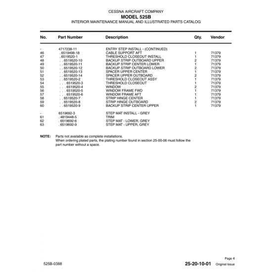 6519520-4 — Window for Cessna 525B