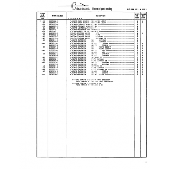 Aviation Part 2005012-4 for Cessna 172 Skyhawk Aircraft