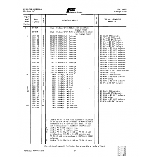 Aviation Part 62419-16 for Piper PA-28 Cherokee Aircraft Aviation Part 62419-16 for Piper PA-28 Cherokee Aircraft
