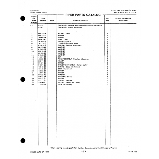 Aviation Part (81381-00) — Piper PA-18-150