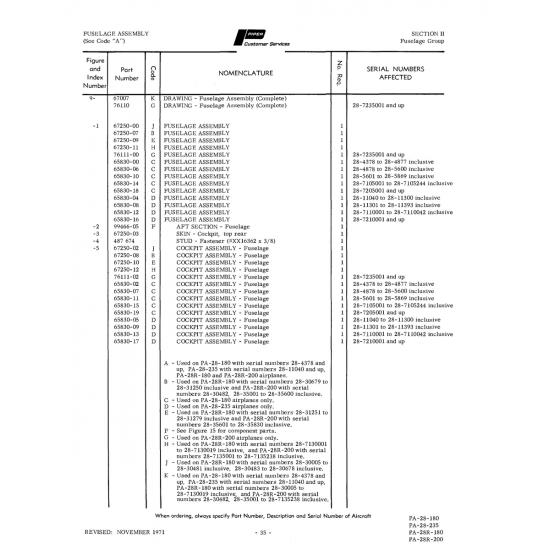 Aviation Part 28-7235001andup for Piper PA-28 Cherokee Aircraft Aviation Part 28-7235001andup for Piper PA-28 Cherokee Aircraft