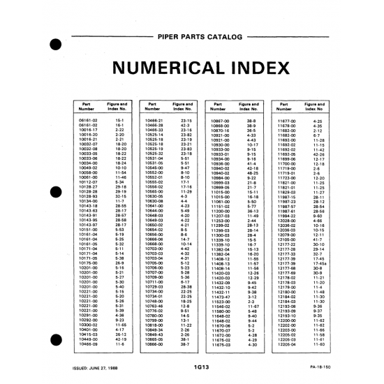 Aviation Part 11-25 for Piper PA-18-150 Aircraft Aviation Part 11-25 for Piper PA-18-150 Aircraft