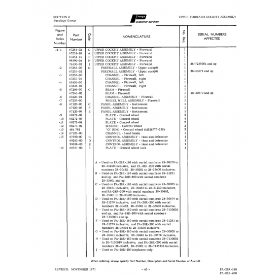 Aviation Part 67390-00 for Piper PA-28 Cherokee Aircraft Aviation Part 67390-00 for Piper PA-28 Cherokee Aircraft