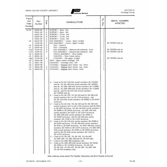 Aviation Part 99421-00 for Piper PA-28 Cherokee Aircraft Aviation Part 99421-00 for Piper PA-28 Cherokee Aircraft