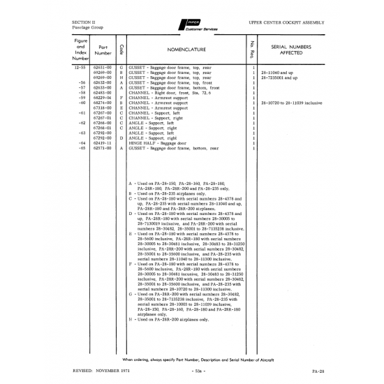 Aviation Part 67267-01 for Piper PA-28 Cherokee Aircraft