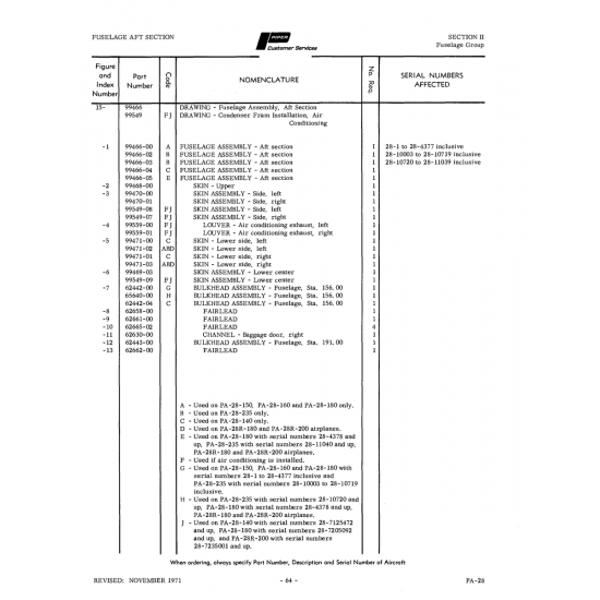 Aviation Part 62443-00 for Piper PA-28 Cherokee Aircraft Aviation Part 62443-00 for Piper PA-28 Cherokee Aircraft