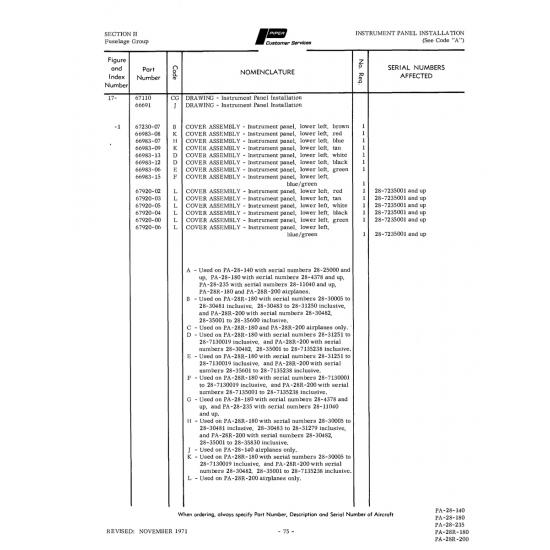 Aviation Part 67920-02 for Piper PA-28 Cherokee Aircraft Aviation Part 67920-02 for Piper PA-28 Cherokee Aircraft