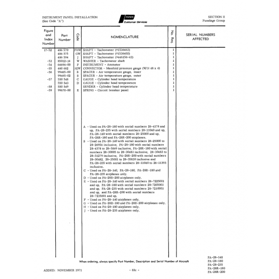 Aviation Part 99670-00 for Piper PA-28 Cherokee Aircraft