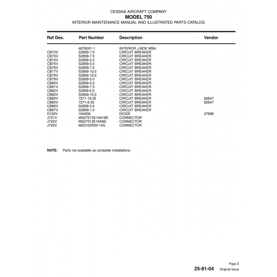 Military-Standard Aircraft Part (MS27513E14A18S) — Cessna 750