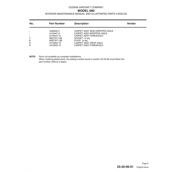 Aviation Part (4490032-5) — Cessna 680