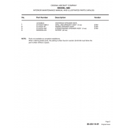 Aviation Part 4419289-8 for Cessna 680 Aircraft Aviation Part 4419289-8 for Cessna 680 Aircraft