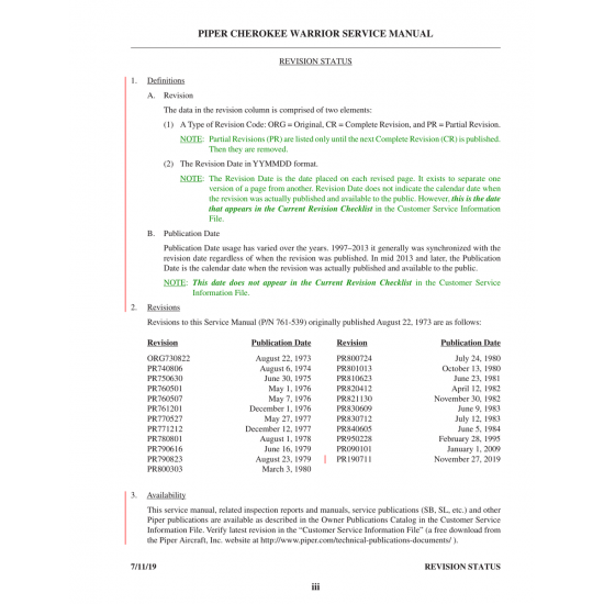 Aviation Part (PR820412) — Piper PA-28-161 Aviation Part (PR820412) — Piper PA-28-161
